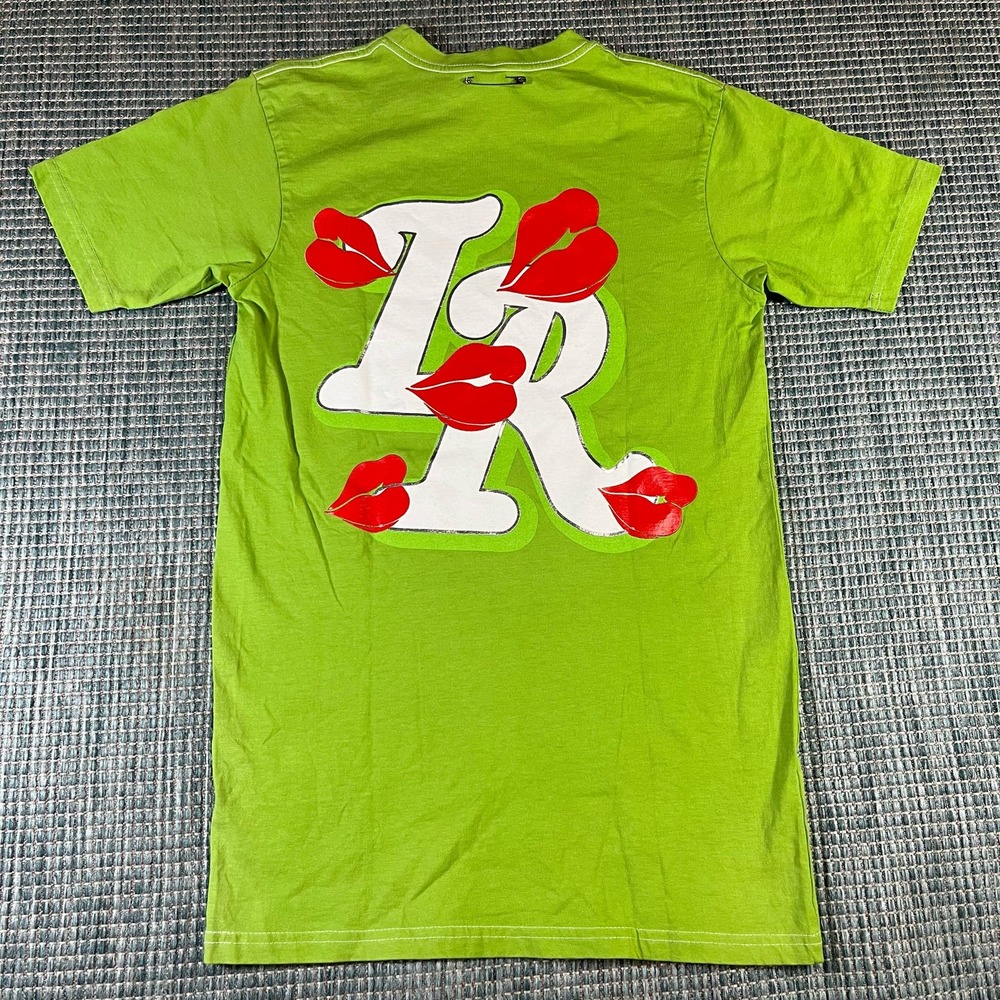 La Ropa Essentials Slime Green Kiss‎ Lips T shirt Mens Sz S New